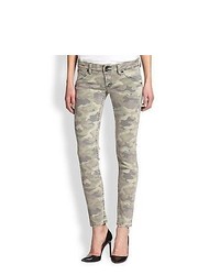 Hudson Collin Camouflage Print Skinny Jeans Faded Grey