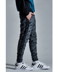 adidas Wide Leg Slouchy Track Pants In All Over Camo Leaf Print