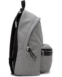 Saint Laurent Black White Nylon Leather City Backpack