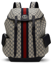 Gucci Blue Beige Medium Ophidia Gg Supreme Backpack