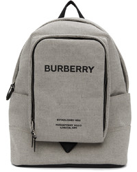 Burberry Grey Canvas Logo Jack Backpack