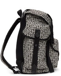 Kenzo White Black Jacquard Trek Backpack