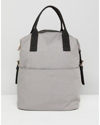 ASOS DESIGN Zip Over Canvas Backpack With Double Handle
