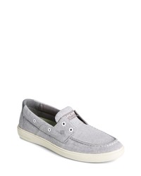 Sperry Outer Banks Washed Twill Boat Shoe In Grey At Nordstrom