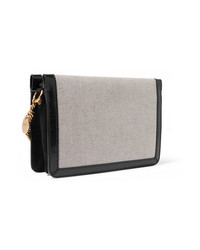 Givenchy Gv Cross Med Canvas And Textured Leather Shoulder Bag