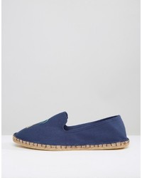 Asos 2 Pack Espadrilles In Navy And Gray With Palm Tree Print Save