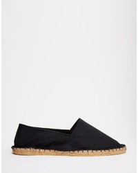 Asos Canvas Espadrilles In Black And Gray 2 Pack Save