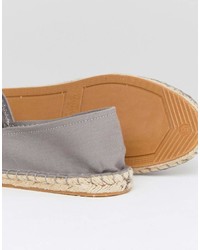 Asos Design Wide Fit Canvas Espadrilles In Black And Gray 2 Pack Save