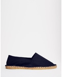 Asos Wide Fit Espadrilles In Gray And Navy 2 Pack Save