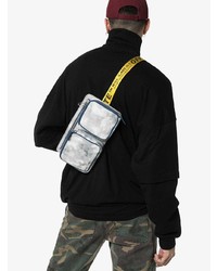 Off-White Blue And Yellow Bleached Denim Crossbody Bag