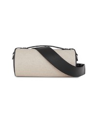Burberry The Cotton Linen And Leather Barrel Bag