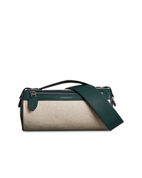 Burberry The Cotton Linen And Leather Barrel Bag