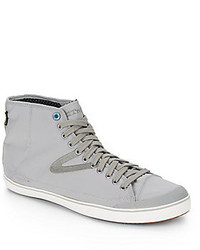 Grey Canvas High Top Sneakers
