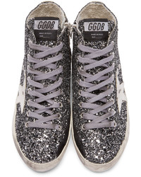 Golden Goose Deluxe Brand Golden Goose Grey Glitter Francy High Top Sneakers