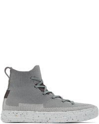 Converse Grey Chuck Taylor Crater Knit High Sneakers