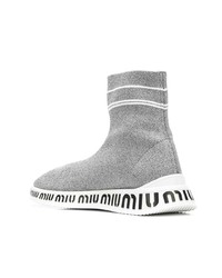 Miu Miu Knit Hi Top Sneakers