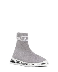 Miu Miu Logo Sock Slip On Sneaker
