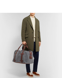 Brunello Cucinelli Leather Trimmed Wool Holdall