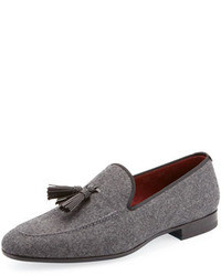 Grey Canvas Loafers