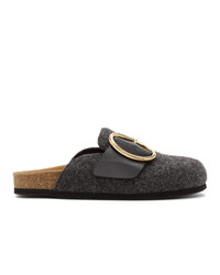 JW Anderson Grey Felt Slipper Loafers