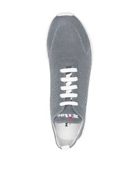 Kiton Logo Embroidered Knit Sneakers