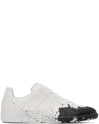 Maison Margiela White Black Paint Replica Sneakers