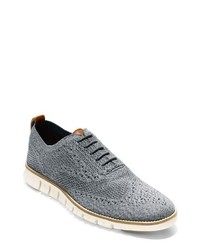 Grey Canvas Oxford Shoes