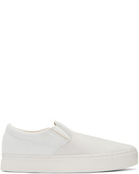 Saturdays Nyc Ivory And Grey Vass Slip On Sneakers