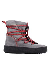 Grey Canvas Snow Boots