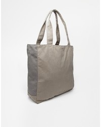 Asos Brand Tote Bag In Gray
