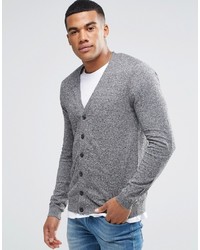 Asos Brand Cotton Cardigan In Gray