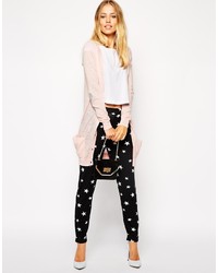 Asos Collection Cardigan With Heart Elbow Patch