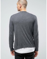 Asos Cotton Buttonless Cardigan In Charcoal