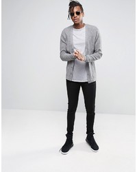 Asos Cotton Cardigan With Waffle Texture
