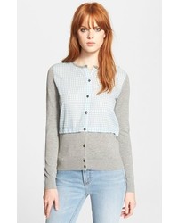 Marc by Marc Jacobs Crushed Gingham Mixed Media Cardigan