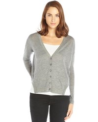 Autumn Cashmere Grey Cashmere Knit Shirttail Cardigan
