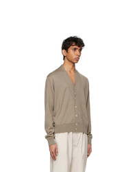 Lemaire Grey Knitted Double Collar Cardigan