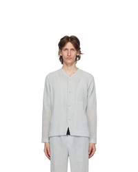 Homme Plissé Issey Miyake Grey Outer Mesh Cardigan