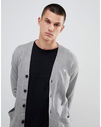 Abercrombie & Fitch Icon Logo Knit Cardigan In Light Grey Marl