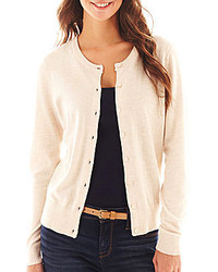 jcpenney Jcp Jcp Long Sleeve Crewneck Cardigan Sweater