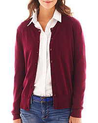 jcpenney Jcp Jcp Long Sleeve Crewneck Cardigan Sweater