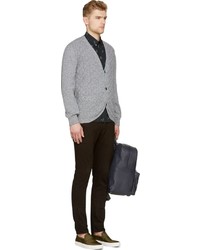 Paul Smith Jeans Gray Marled Knit Cardigan