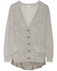 Clu Lace And Satin Trimmed Cashmere Cardigan