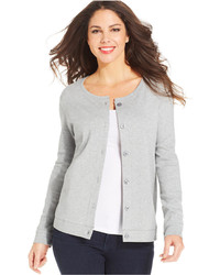 Karen Scott Long Sleeve Button Front Cardigan