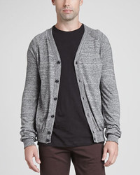 Theory Lucian Dl Cotton Blend Cardigan Gray