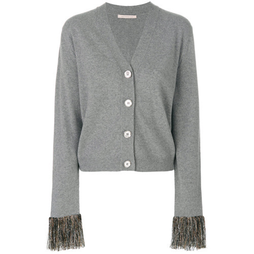 Metallic sales fringe cardigan