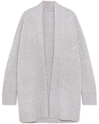 Vince Wool Cashmere And Silk Blend Cardigan Gray