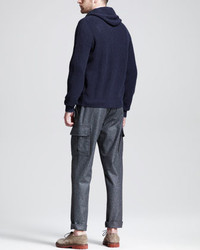 Brunello Cucinelli Flannel Cargo Pants Dark Gray