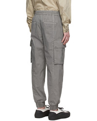 Solid Homme Grey Cotton Cargo Pants