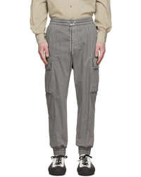 Solid Homme Grey Cotton Cargo Pants